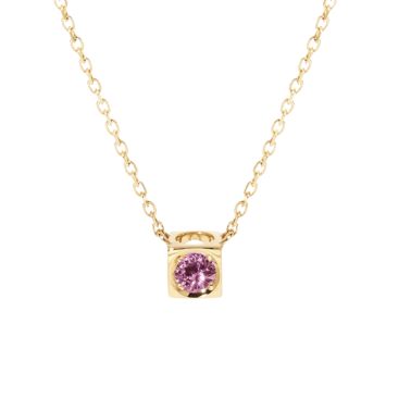 Dinh van necklace The Cube in yellow gold and pink sapphire