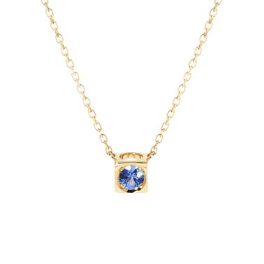 Dinh van necklace The Cube in yellow gold and blue sapphire
