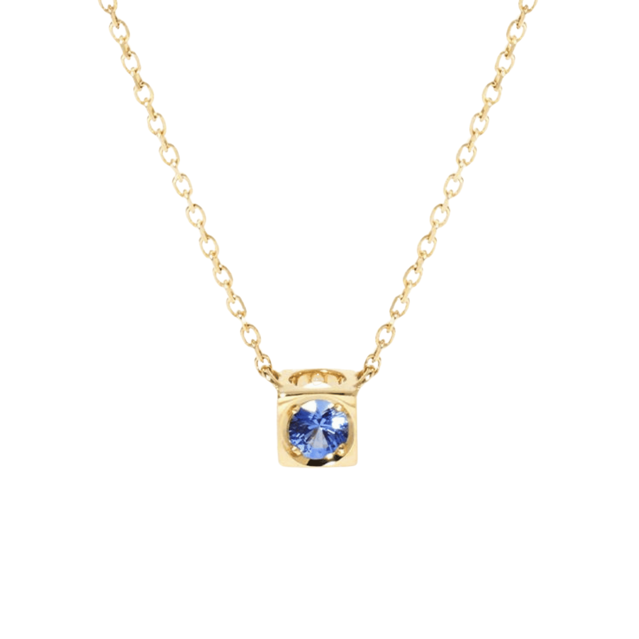 Dinh van necklace The Cube in yellow gold and blue sapphire