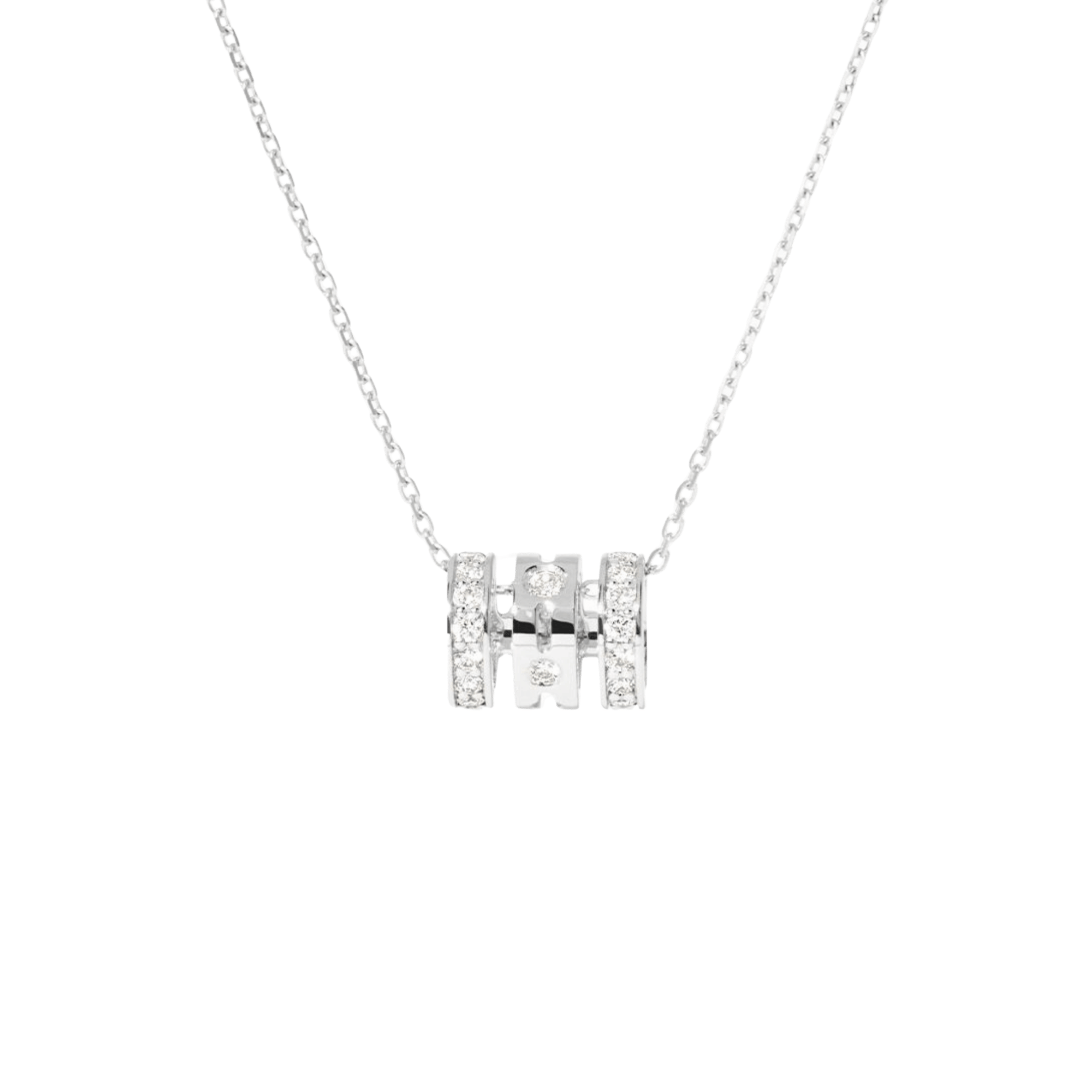Pulse dinh van pendant PM in white gold and diamonds