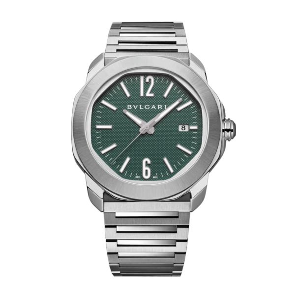 Bulgari Octo Roma automatic watch green dial steel bracelet 41 mm