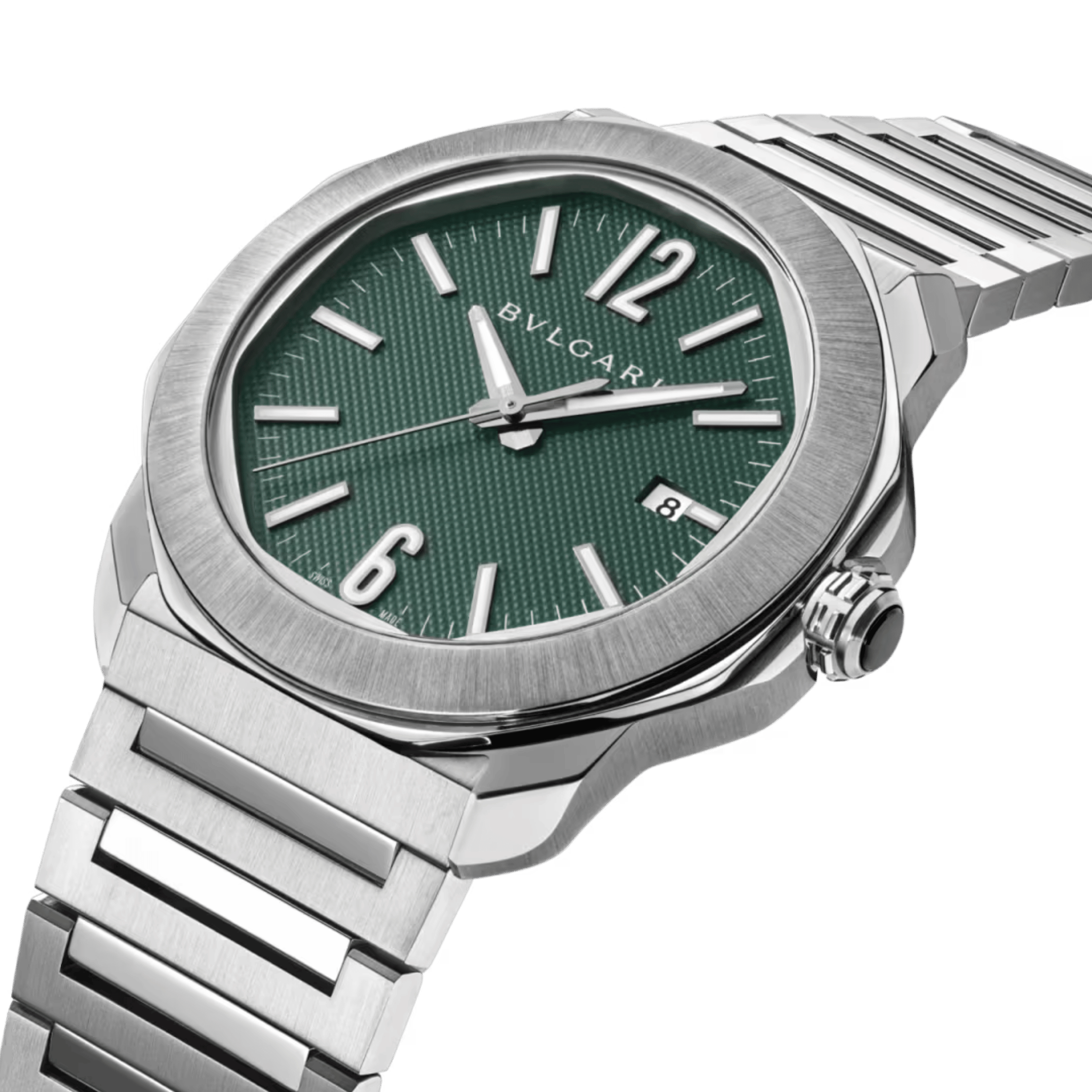 Montre Bulgari Octo Roma automatique cadran vert bracelet acier 41 mm