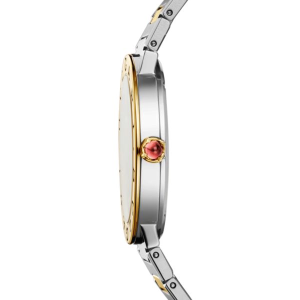 Bulgari Bvlgari Bvlgari quartz diamond index grey dial steel and yellow gold bracelet 33 mm