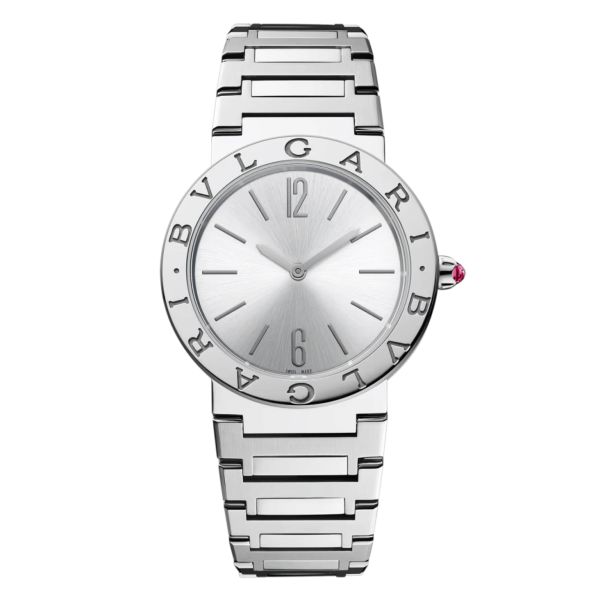 Montre Bulgari Bvlgari Bvlgari Lady quartz cadran argenté bracelet acier 33 mm