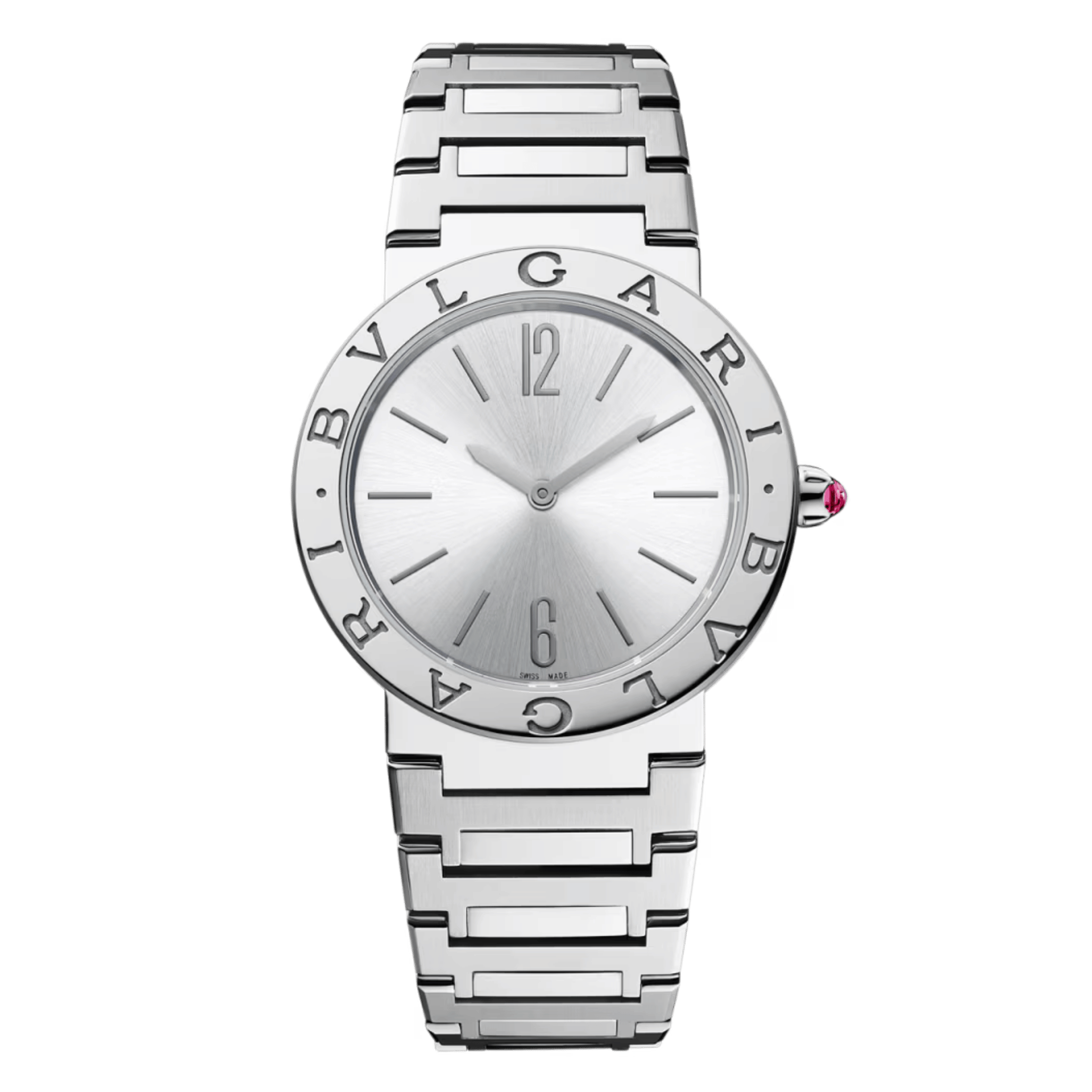 Montre Bulgari Bvlgari Bvlgari Lady quartz cadran argenté bracelet acier 33 mm