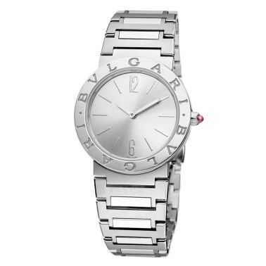 Montre Bulgari Bvlgari Bvlgari Lady quartz cadran argenté bracelet acier 33 mm