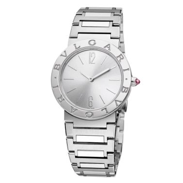 Montre Bulgari Bvlgari Bvlgari Lady quartz cadran argenté bracelet acier 33 mm