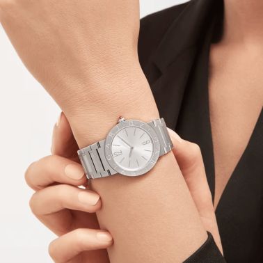 Montre Bulgari Bvlgari Bvlgari Lady quartz cadran argenté bracelet acier 33 mm