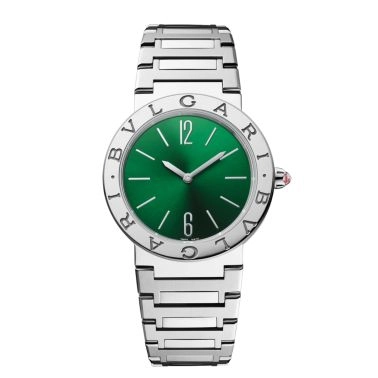 Bulgari Bvlgari Bvlgari Lady quartz watch green dial steel bracelet 33 mm