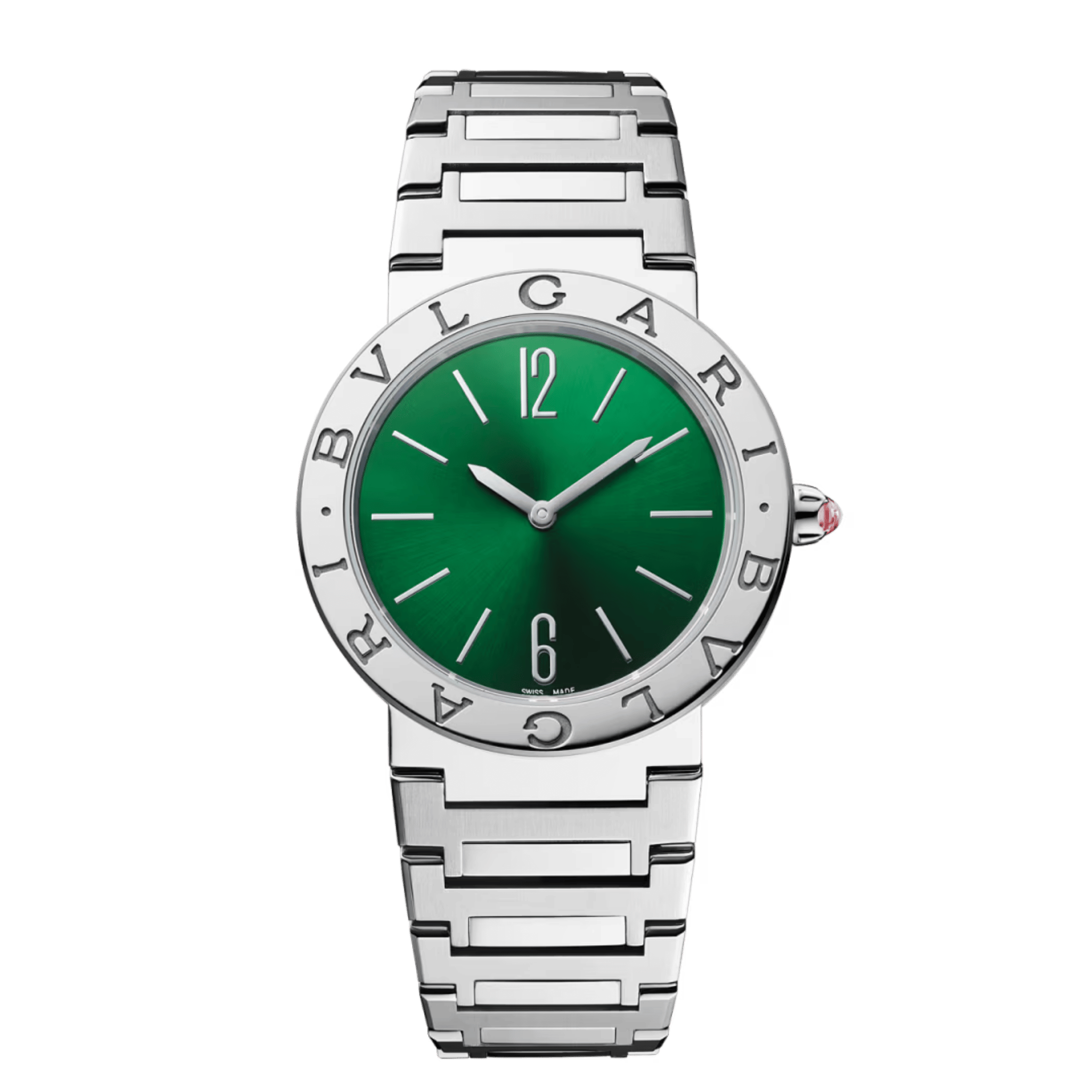 Bulgari Bvlgari Bvlgari Lady quartz watch green dial steel bracelet 33 mm