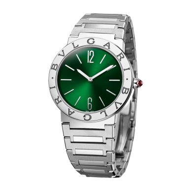 Bulgari Bvlgari Bvlgari Lady quartz watch green dial steel bracelet 33 mm
