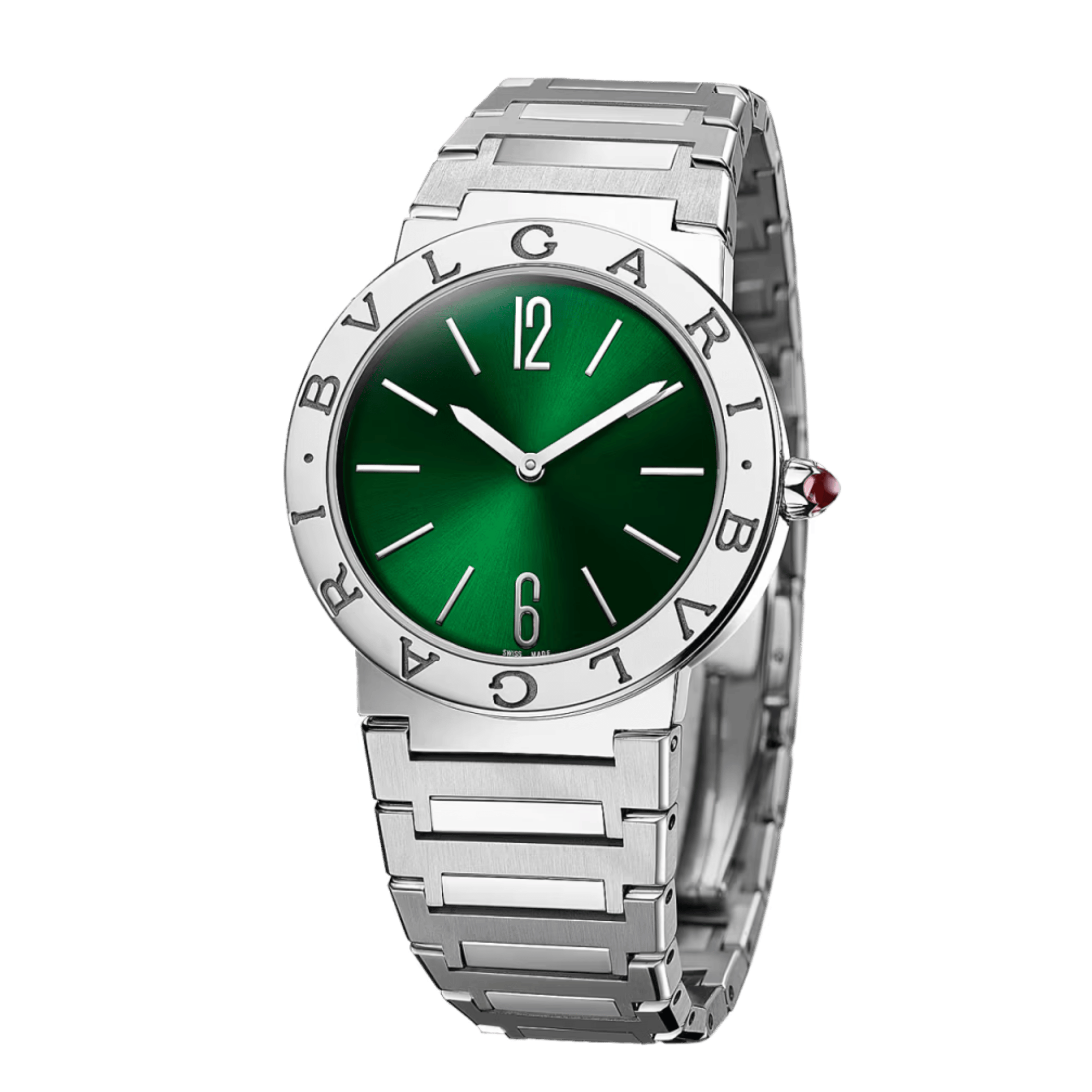 Bulgari Bvlgari Bvlgari Lady quartz watch green dial steel bracelet 33 mm