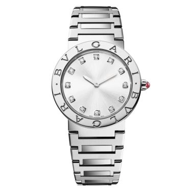 Montre Bulgari Bvlgari Bvlgari quartz index diamants cadran argenté bracelet acier 33 mm