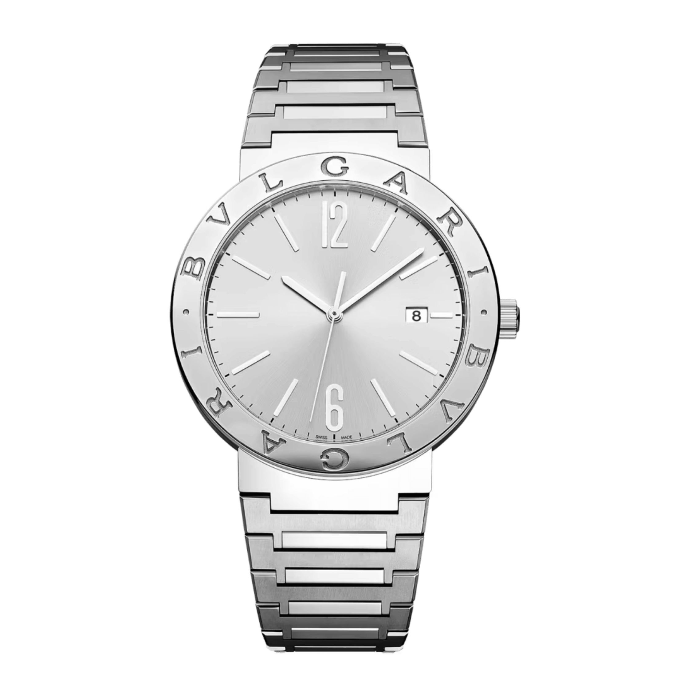 Bulgari Bvlgari Bvlgari automatic watch silver dial steel bracelet 41 mm