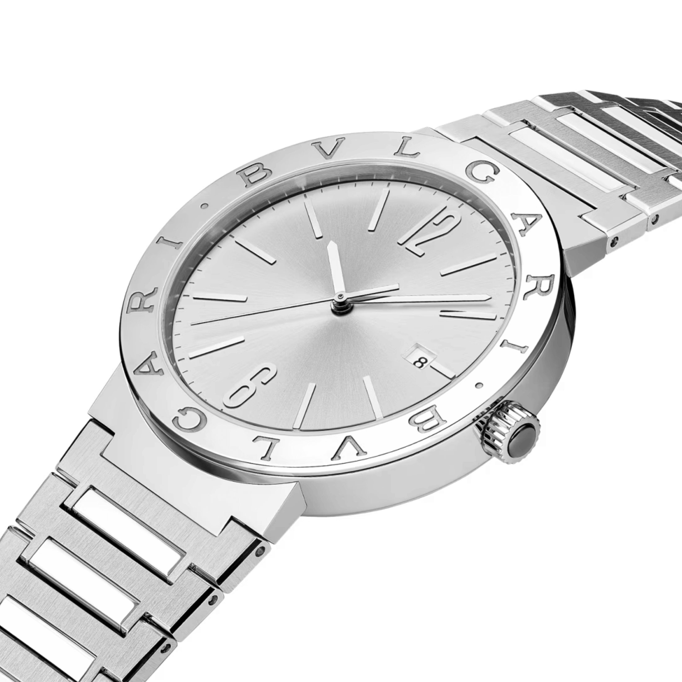 Bulgari Bvlgari Bvlgari automatic watch silver dial steel bracelet 41 mm