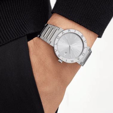 Montre Bulgari Bvlgari Bvlgari automatique cadran argenté bracelet acier 41 mm