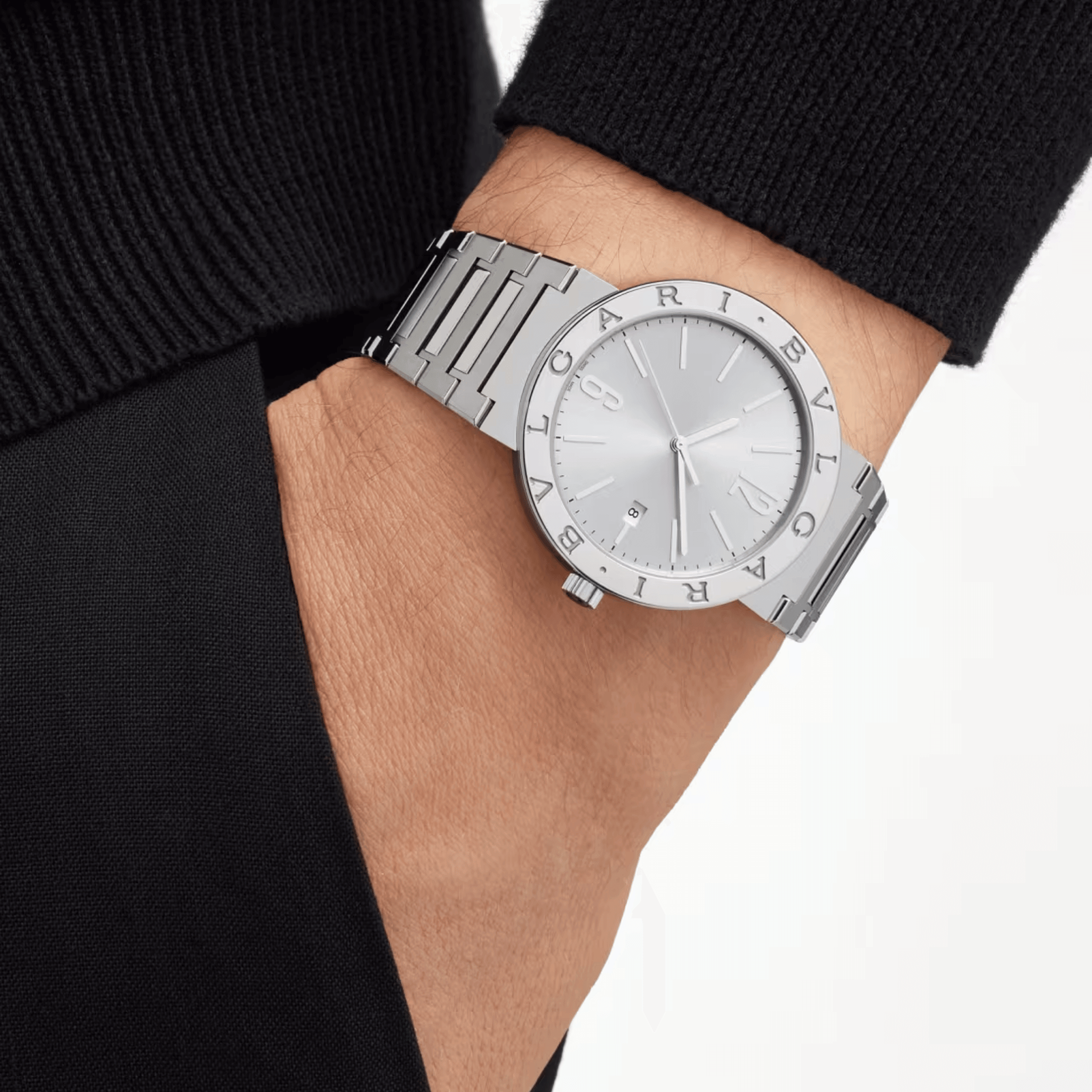 Montre Bulgari Bvlgari Bvlgari automatique cadran argenté bracelet acier 41 mm