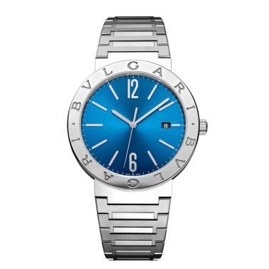 Bulgari Bvlgari Bvlgari automatic watch blue dial steel bracelet 41 mm