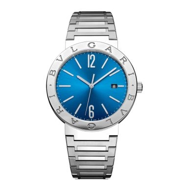 Bulgari Bvlgari Bvlgari automatic watch blue dial steel bracelet 41 mm