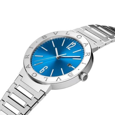 Montre Bulgari Bvlgari Bvlgari automatique cadran bleu bracelet acier 41 mm