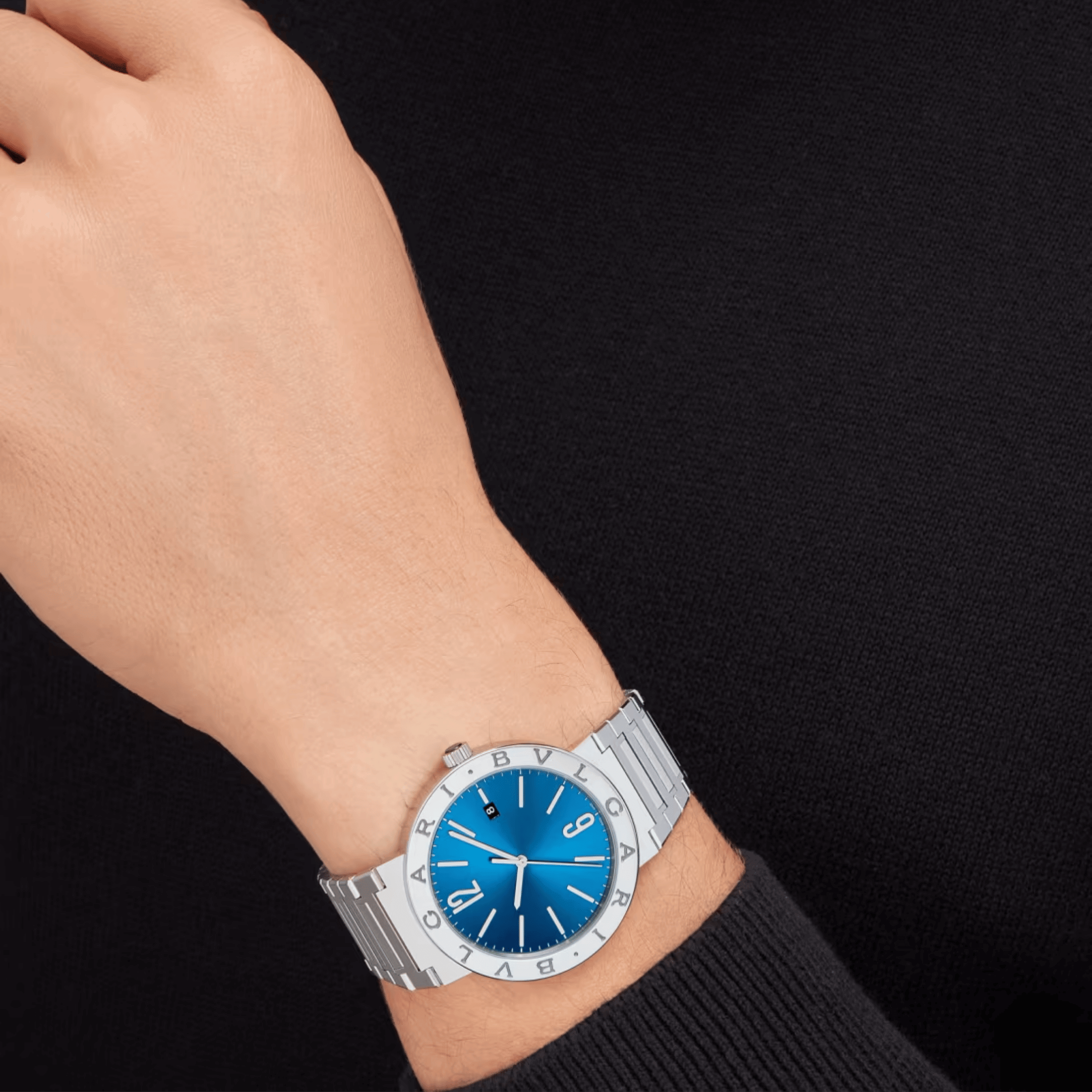 Montre Bulgari Bvlgari Bvlgari automatique cadran bleu bracelet acier 41 mm