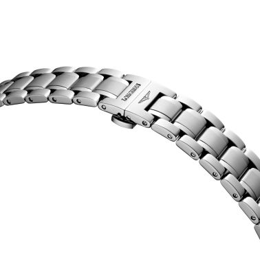 Montre Longines Master Collection automatique cadran argent et bleu bracelet acier 34 mm