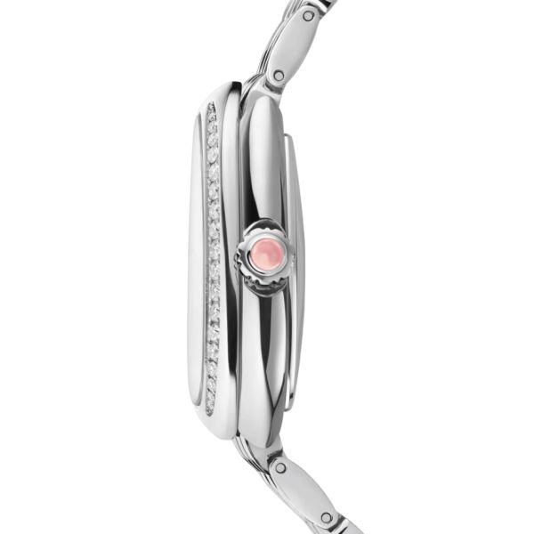 Bulgari Serpenti Seduttori automatic watch bezel set white dial steel bracelet 34 mm