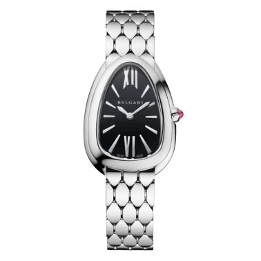 Montre Bulgari Serpenti Seduttori quartz cadran noir bracelet acier 33 mm