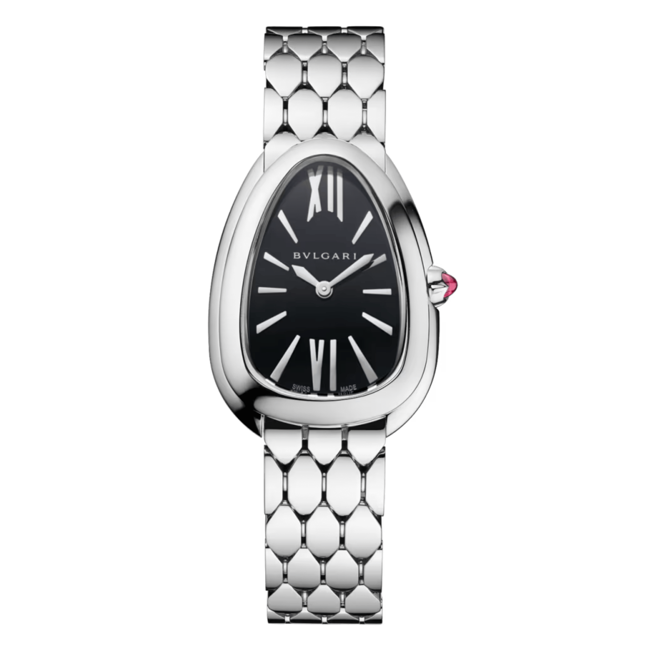 Montre Bulgari Serpenti Seduttori quartz cadran noir bracelet acier 33 mm