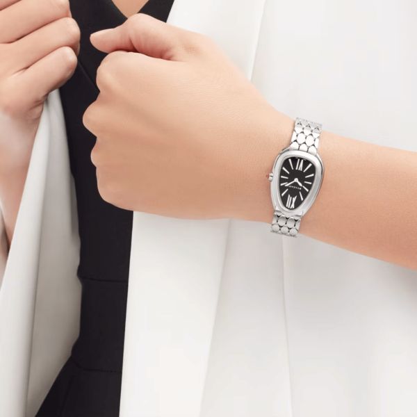 Montre Bulgari Serpenti Seduttori quartz cadran noir bracelet acier 33 mm