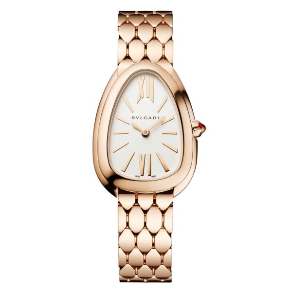 Bulgari Serpenti Seduttori quartz watch white dial steel bracelet 33 mm