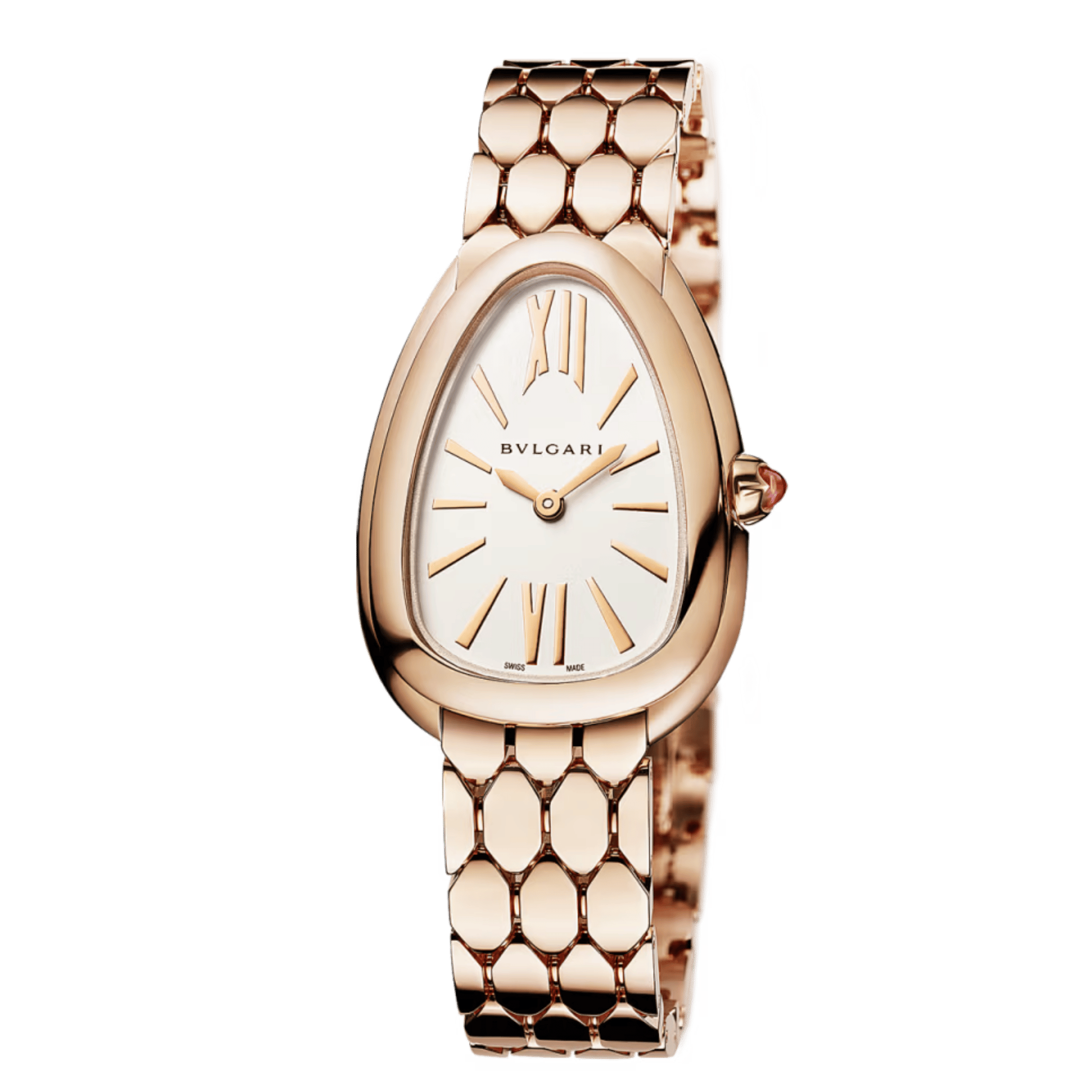 Montre Bulgari Serpenti Seduttori quartz cadran blanc bracelet acier 33 mm