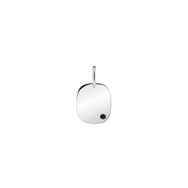 Médaille Lepage Colette Coussin en or blanc et diamantnoir