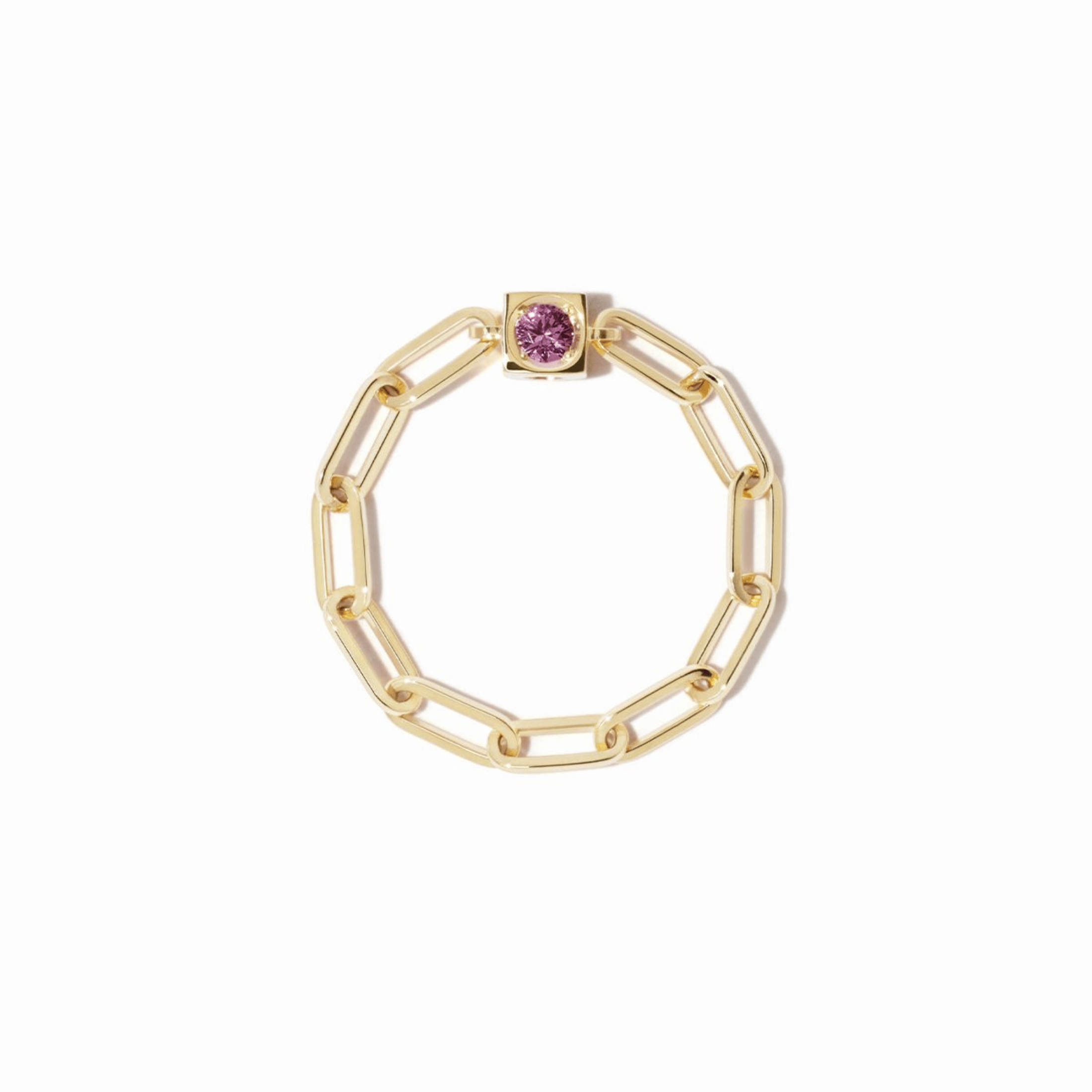 Dinh van Le Cube ring in yellow gold and pink sapphire
