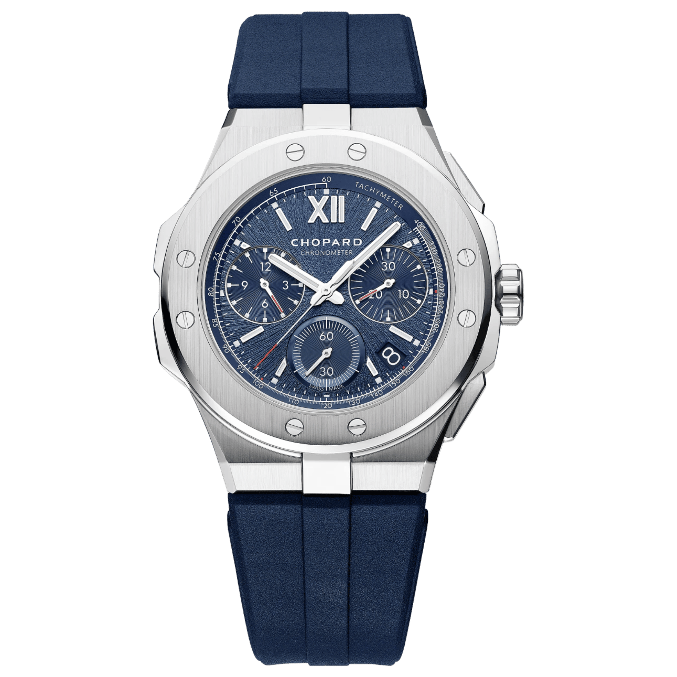 Montre Chopard Alpine Eagle XL Chrono automatique cadran bleu bracelet caoutchouc 44 mm