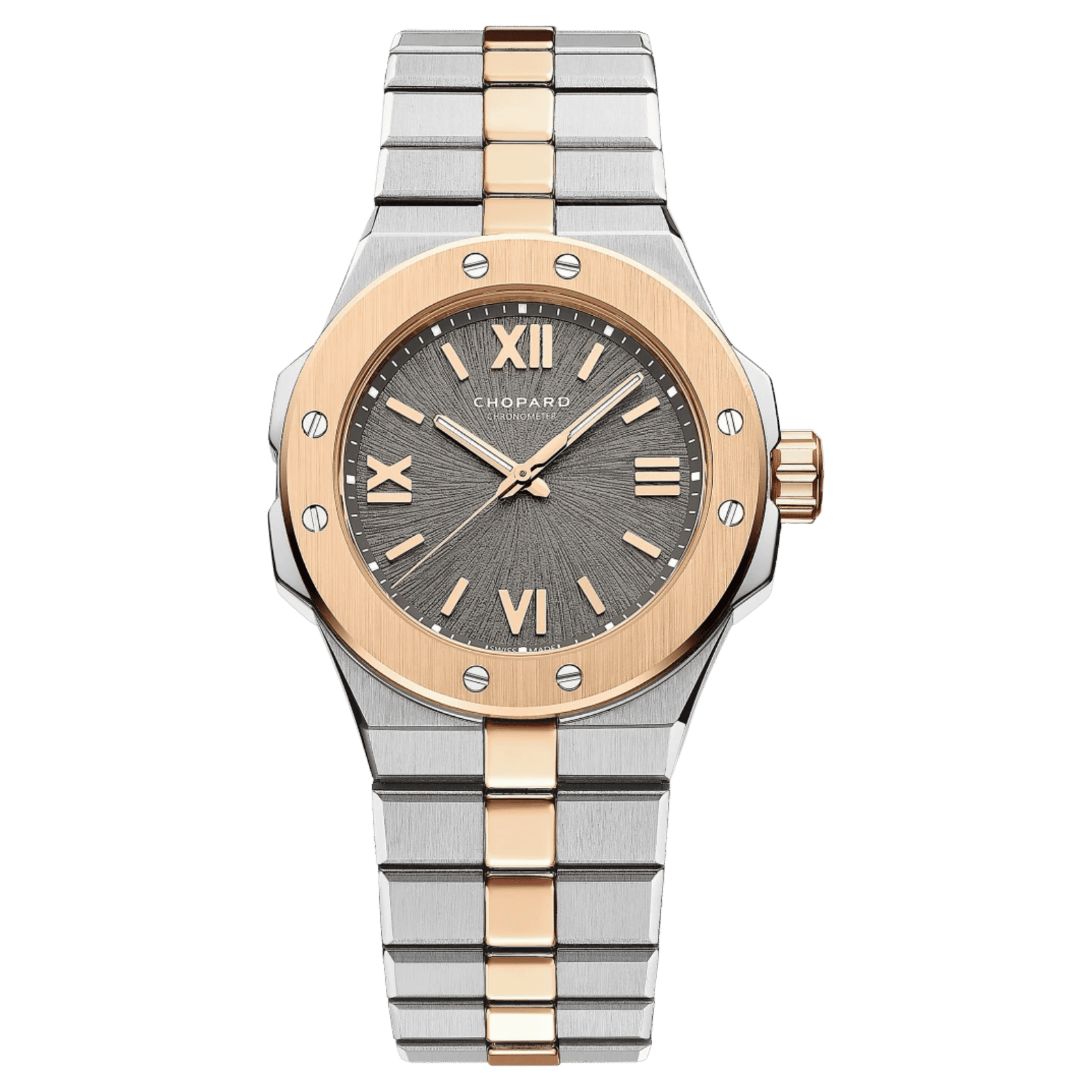Chopard Alpine Eagle 33 grey dial automatic rose gold & steel bracelet 33 mm
