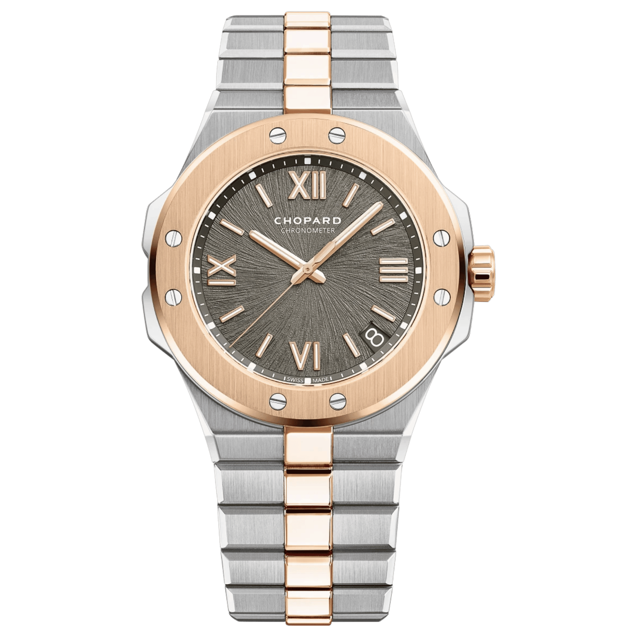 Montre Chopard Alpine Eagle 41 automatique cadran gris bracelet acier et or rose 41 mm