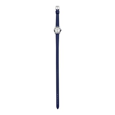 Montre Chopard Happy Sport quartz cadran argent bracelet cuir bleu 25 mm