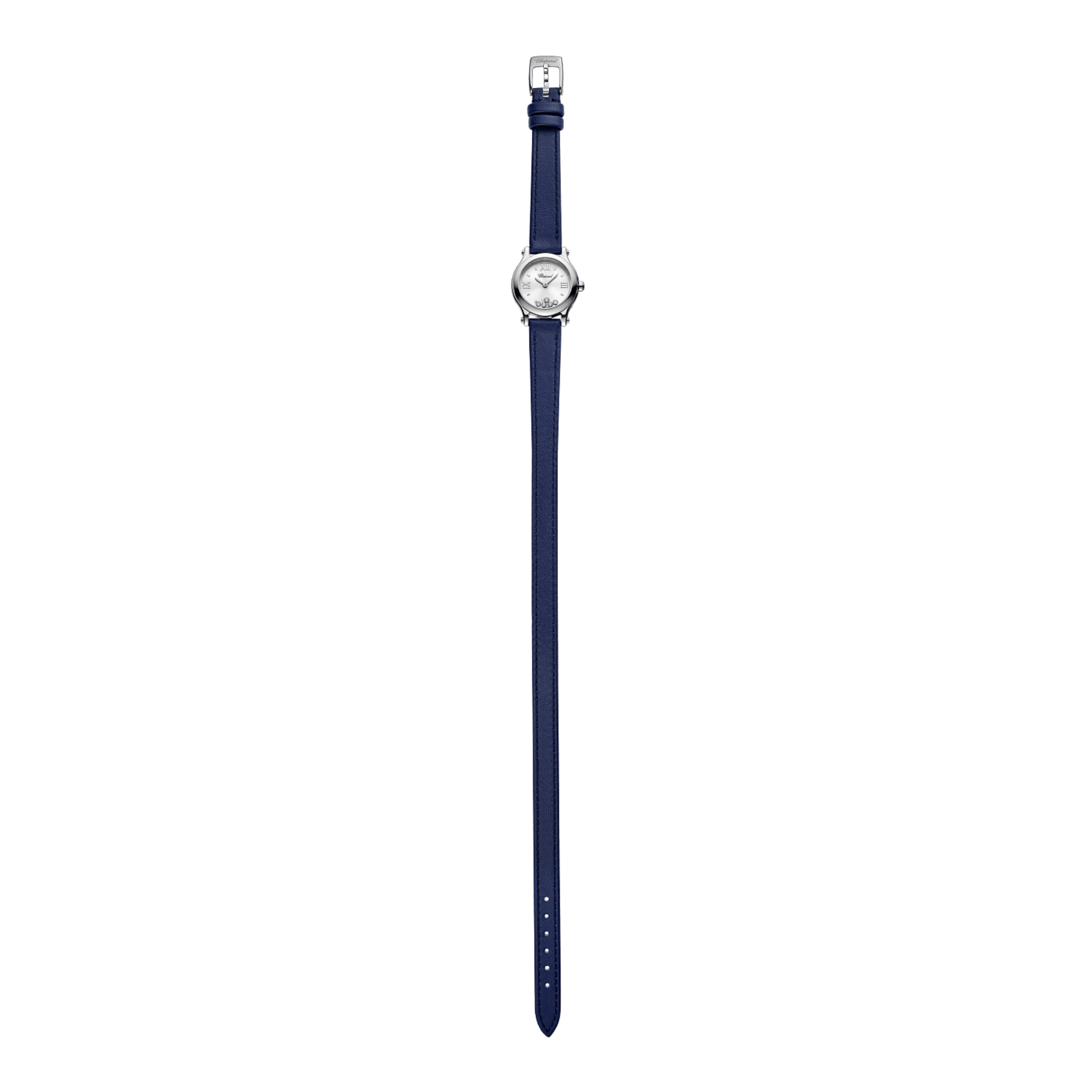 Chopard Happy Sport quartz silver dial blue leather strap 25 mm