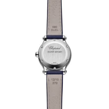 Chopard Happy Sport quartz silver dial blue leather strap 25 mm
