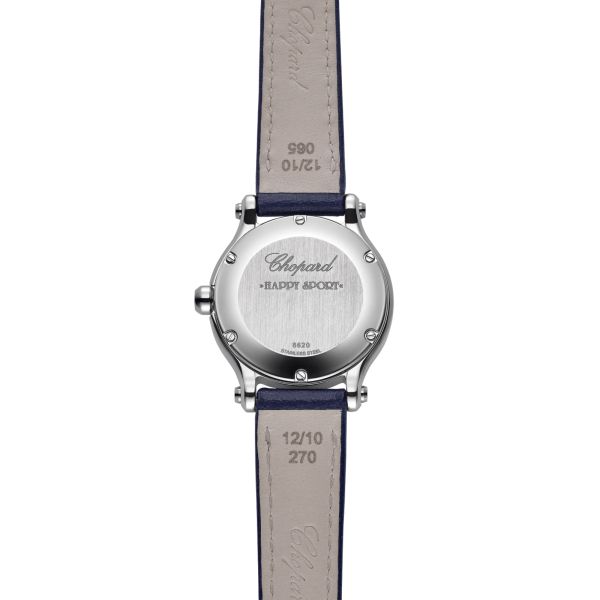 Chopard Happy Sport quartz silver dial blue leather strap 25 mm