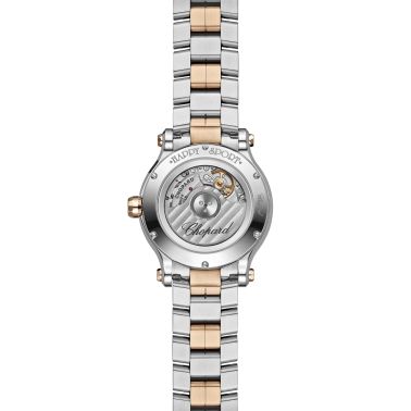 Chopard Happy Sport automatic rose gold bezel silver dial steel bracelet 33 mm