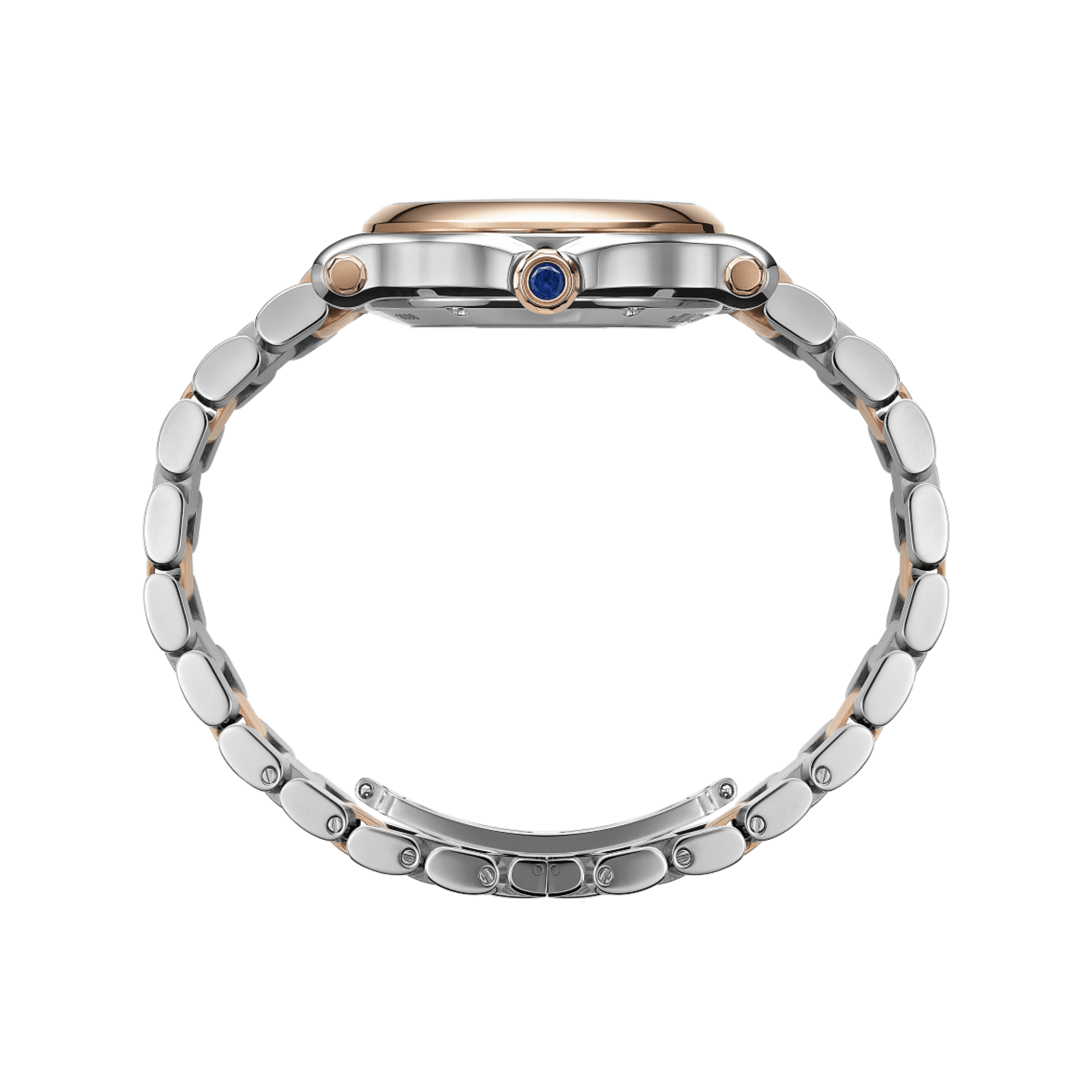 Chopard Happy Sport automatic rose gold bezel silver dial steel bracelet 33 mm