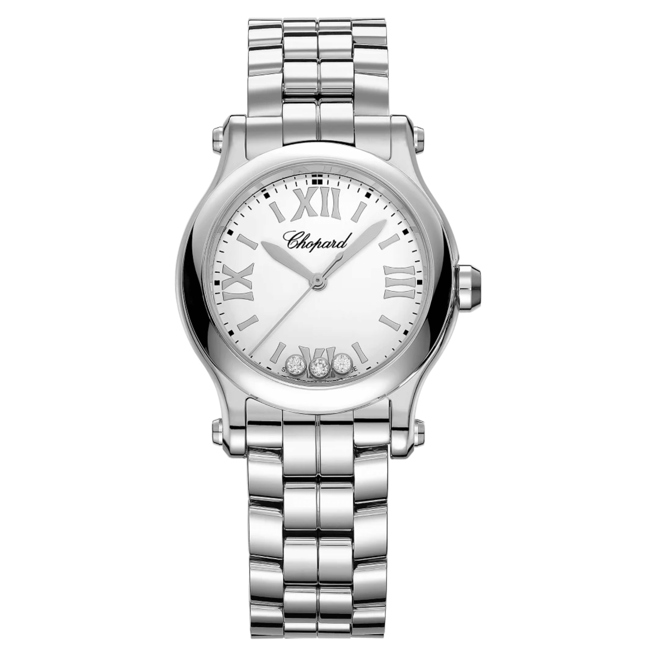 Chopard Happy Sport quartz white dial steel bracelet 30 mm