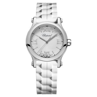 Chopard Happy Sport quartz white dial white rubber bracelet 30 mm