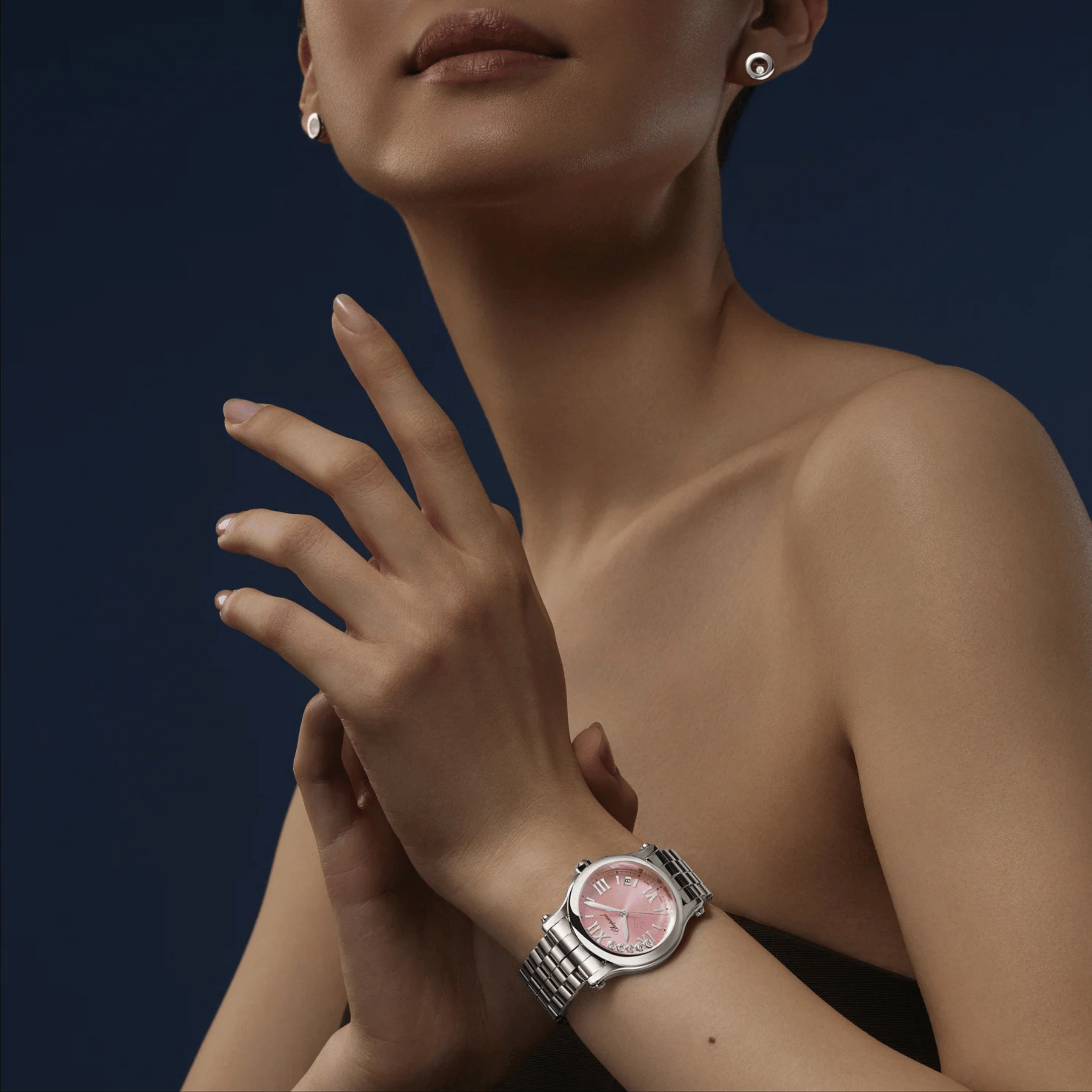 Chopard Happy Sport quartz pink dial steel bracelet 36 mm