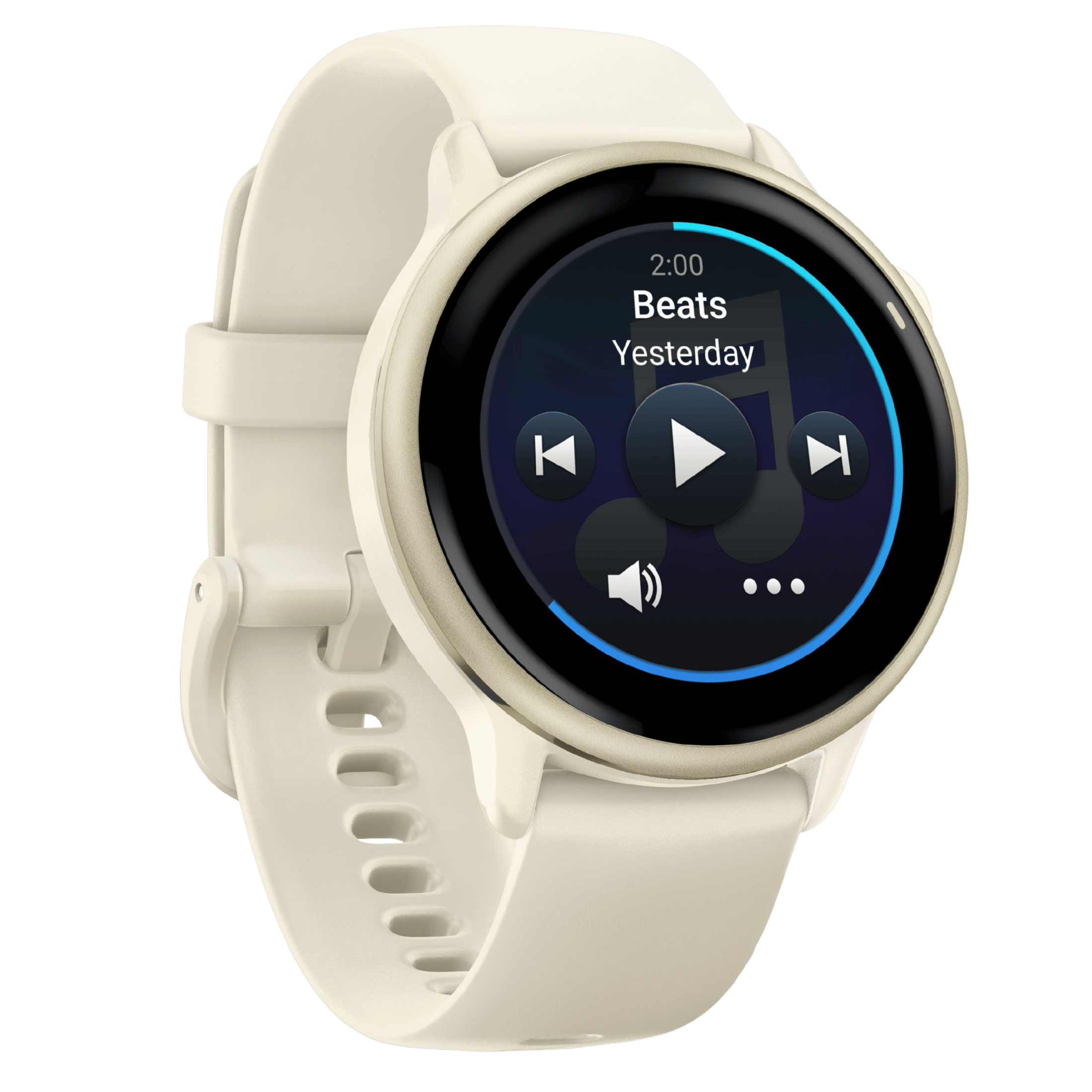 Garmin Vívoactive 6 watch, 42 mm ivory strap, Lunar Gold