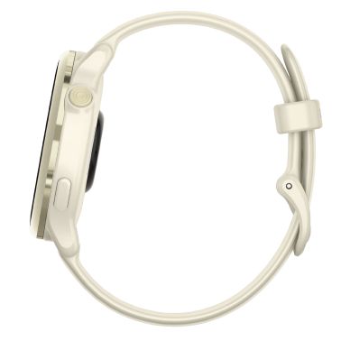 Garmin Vívoactive 6 watch, 42 mm ivory strap, Lunar Gold
