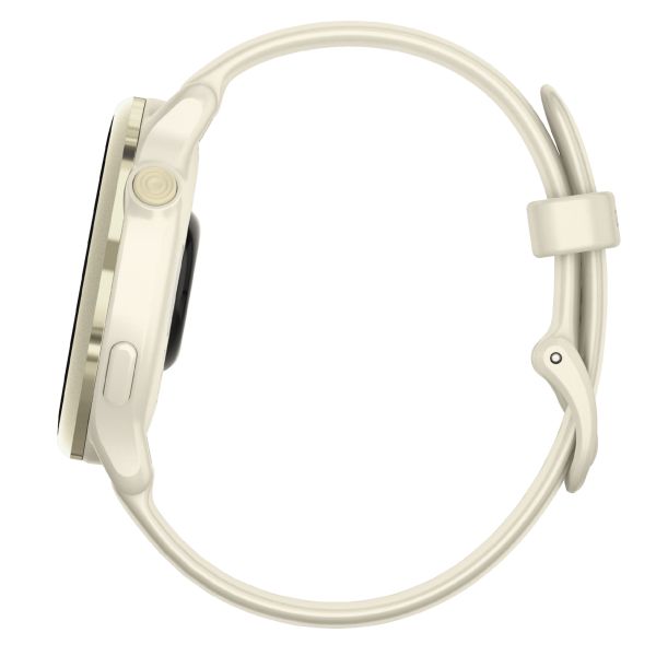 Garmin Vívoactive 6 watch, 42 mm ivory strap, Lunar Gold