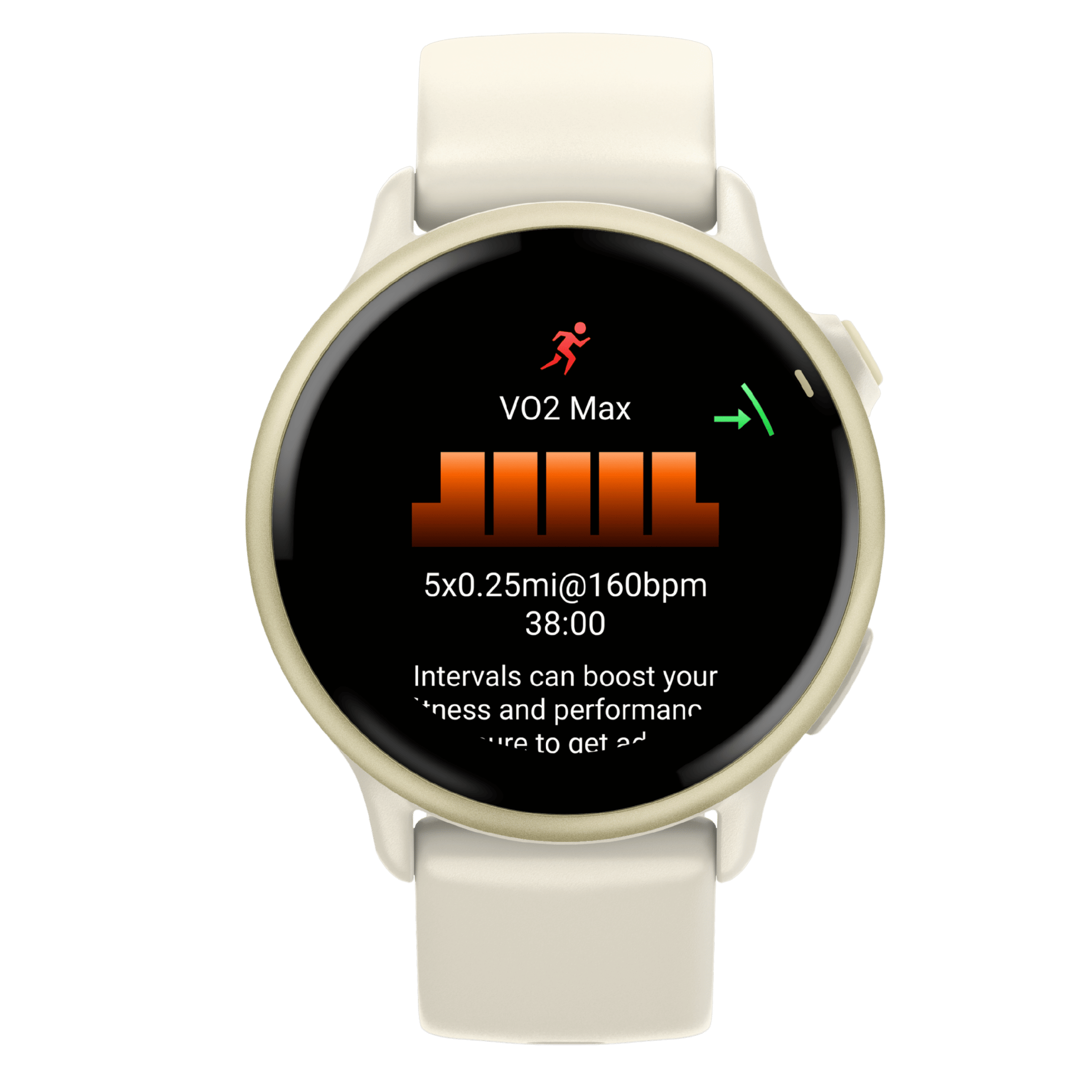 Garmin Vívoactive 6 watch, 42 mm ivory strap, Lunar Gold